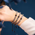 Milky Way | Gunmetal | Galaxy Glass Macrame Bead Bracelet